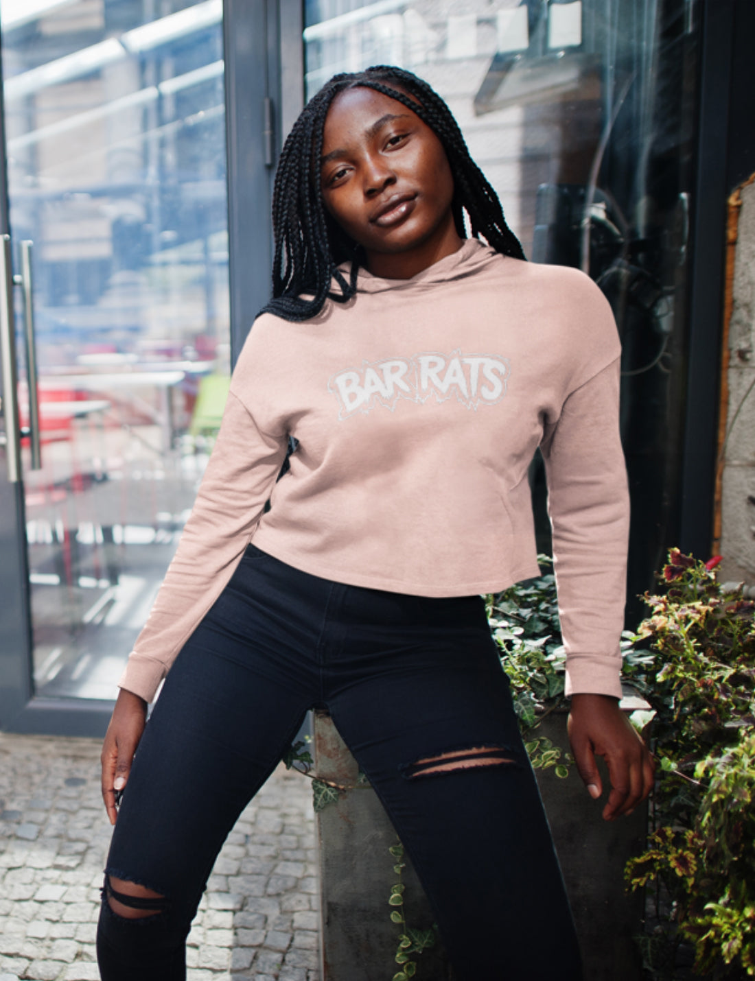 BAR RATS CROP HOODIE